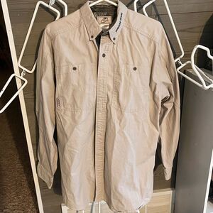 Mossy Oak Open Range Ripstop shirt Mens khaki Camo Hunting Button Down XL/TG/ XG